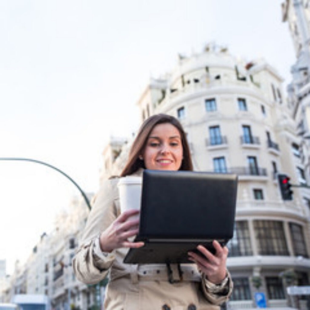 Using a Laptop While Walking